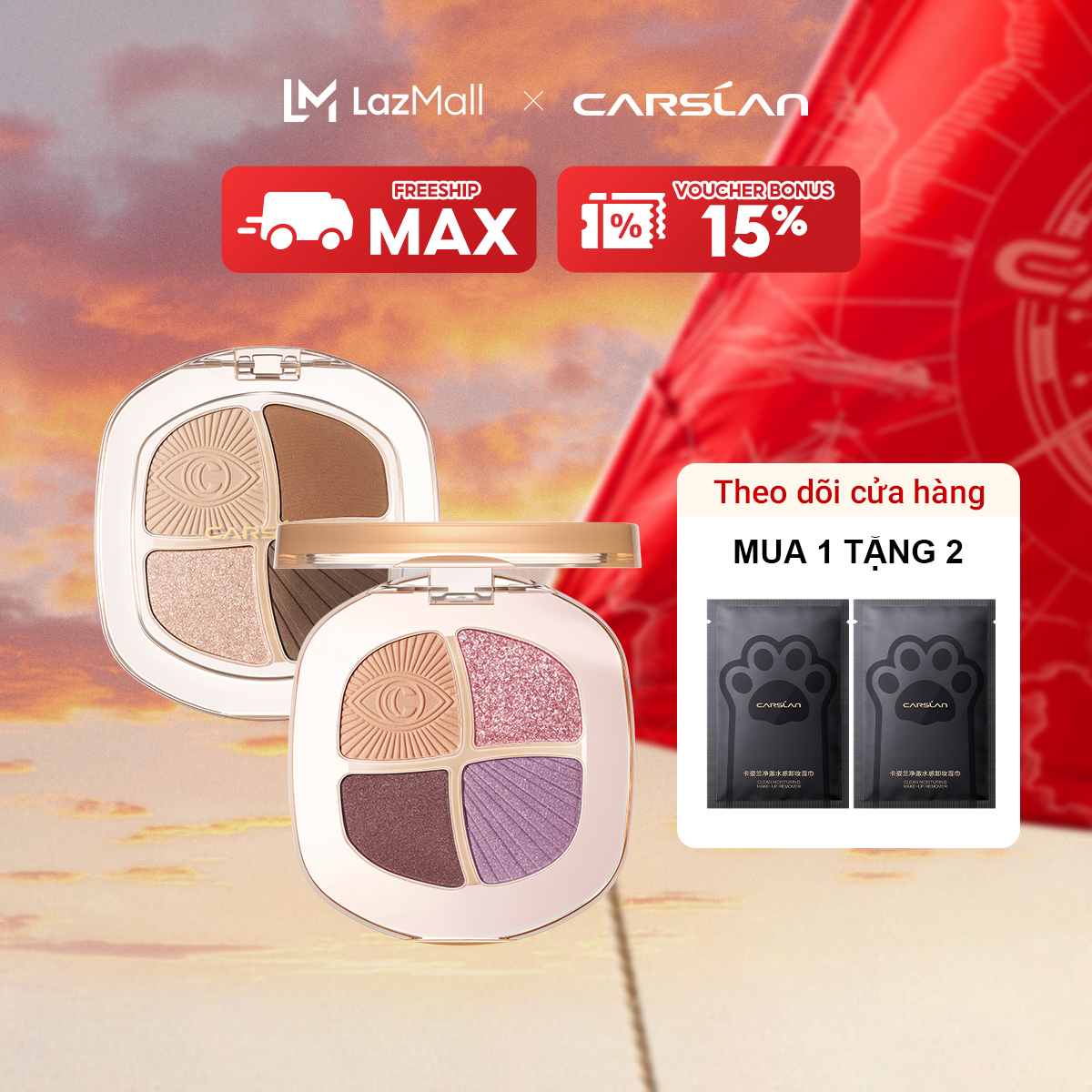 Bảng phấn mắt CARSLAN 7 màu 5g trang điểm chuyên nghiệp cao cấp