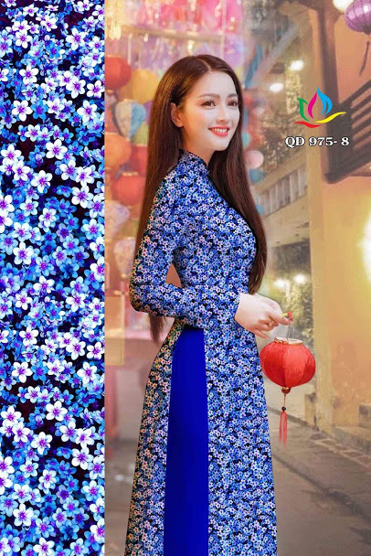 Vải Áo Dài Nguyên Bộ Tằm Ý Hoa Nhỏ Đặc Đều