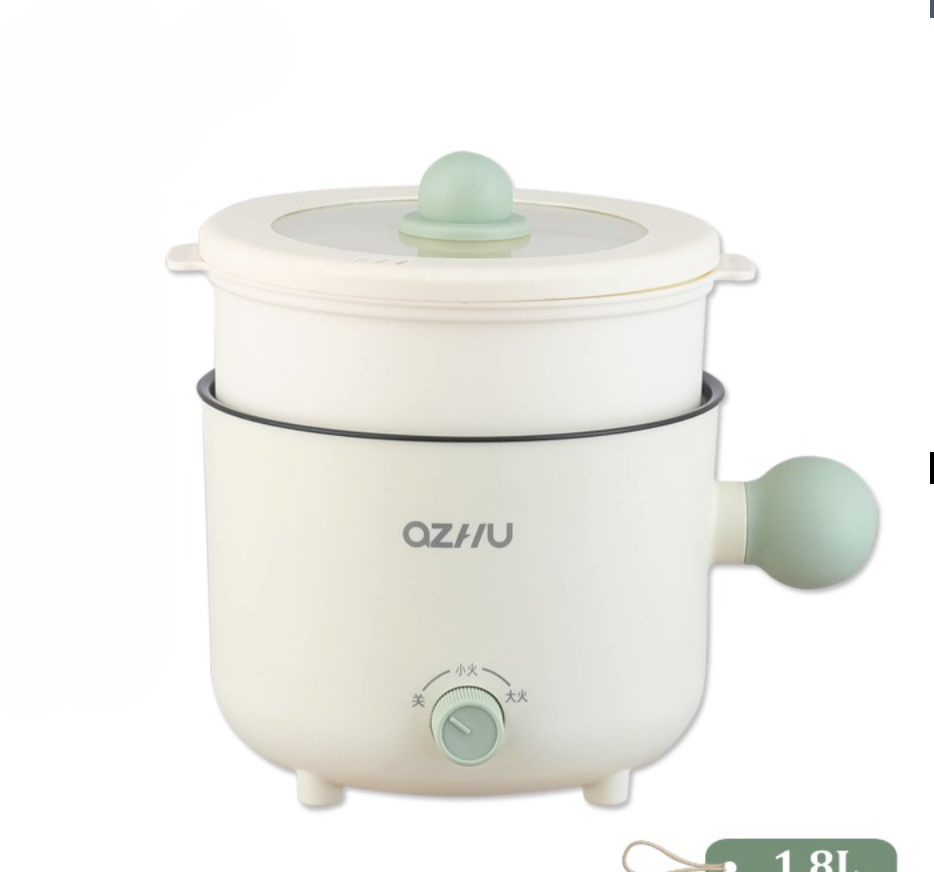 Nồi điện đa năng mini 600Ｗ, Nồi lẩu điện đa năng 2 nấc nhiệt, Nồi điện kèm giá hấp chiên, xào, nấu, lẩu... - 2