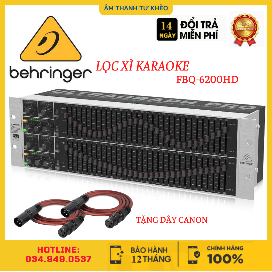 Lọc xì equalizer Behringer FBQ-6200, Lọc âm thanh 62 Cần chỉnh chuyên nghiệp, Chống hú, giảm tiếng ồn, Chất Âm Trong Trẻo, Khả Năng Lọc Và Phân Tần Số Âm Thanh, Treble bén, Bass mạnh mẽ, Karaoke, phòng hát, sân khấu