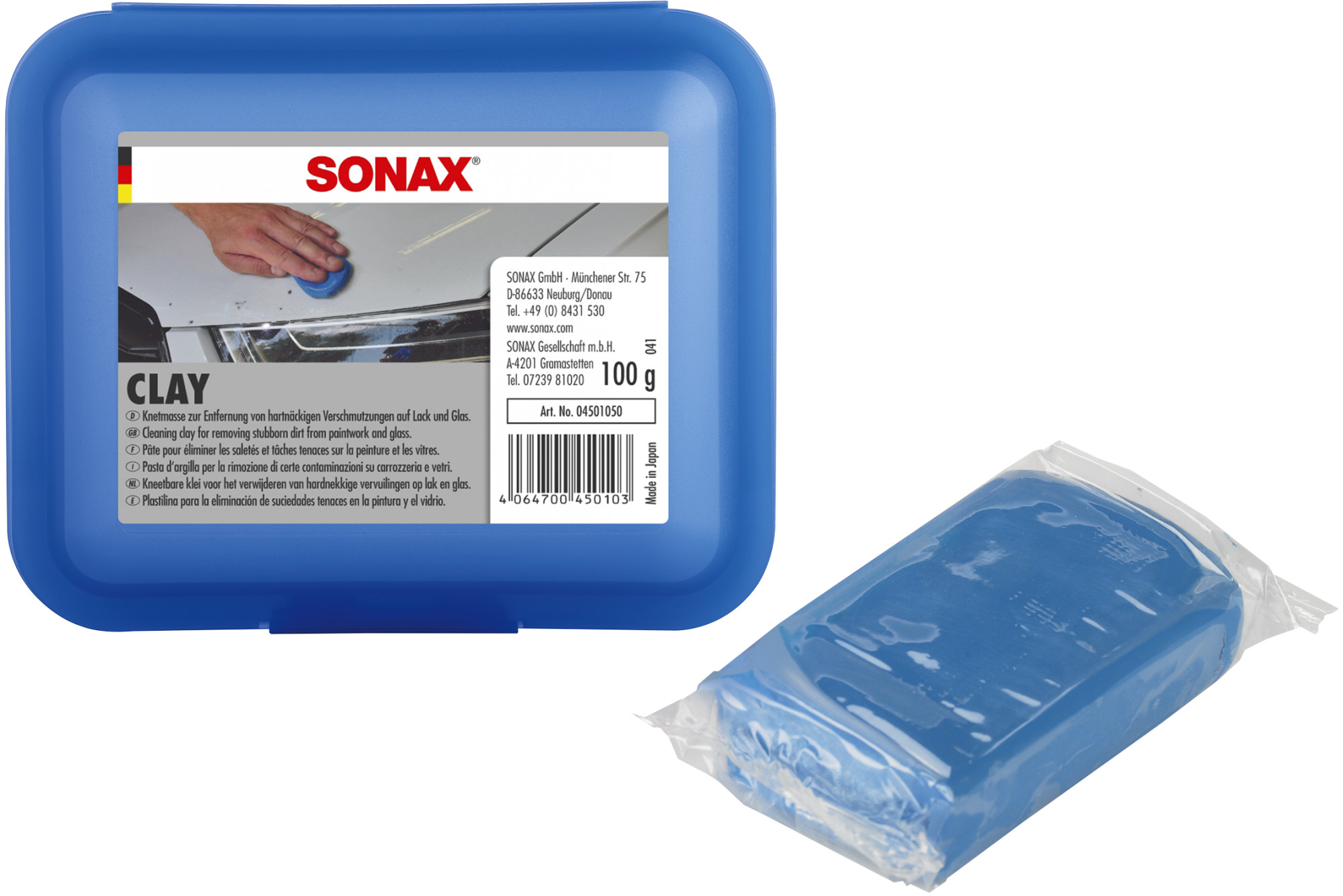 Đất sét tẩy bụi sơn màu xanh - sonax clay