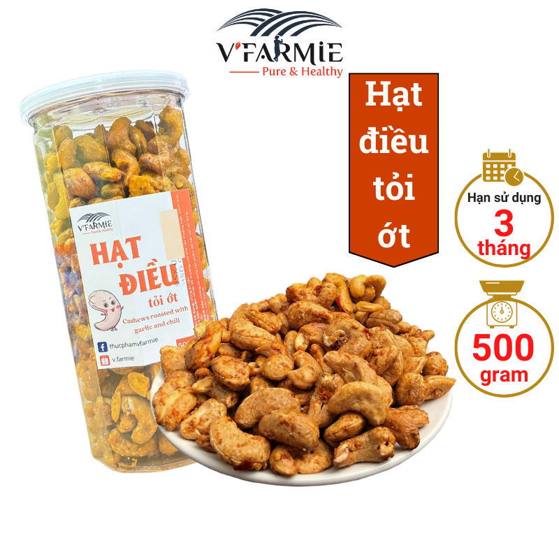 Hạt điều tỏi ớt giòn ngon - Hộp 500g