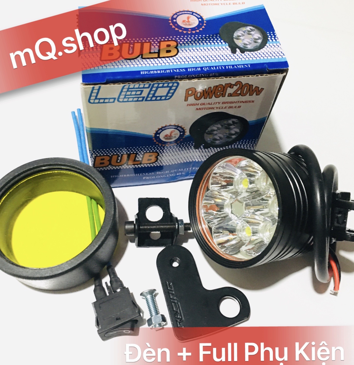 🚀 Đèn Trợ Sáng L6 Ngắn 6 Mắt L1 Sáng Mạnh 20w  Tặng Công Tắc🚀Bảo Hành 1 Năm Đổi Mới 🚀