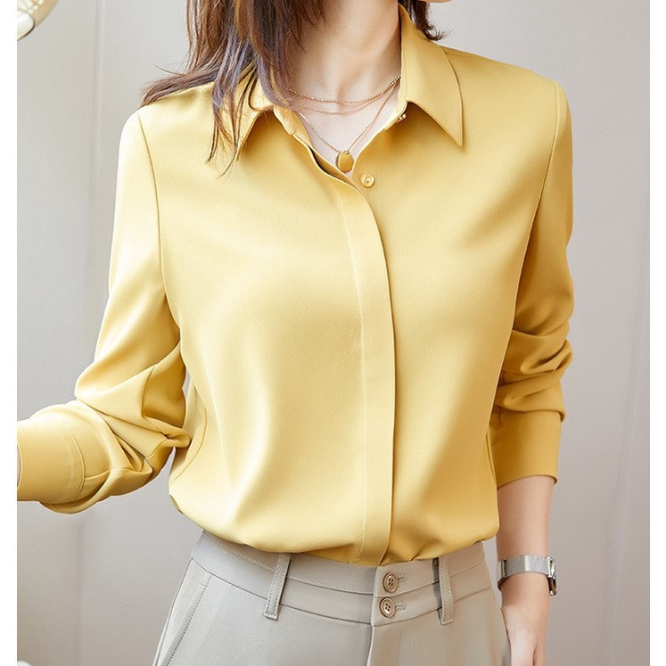 [HCM]Áo sơ mi nữ trơn dài tay nút chìm thời trang ZANATA siêu hot Chất vải mềm mịnthoáng mátthấm hút mồ hôi tốt