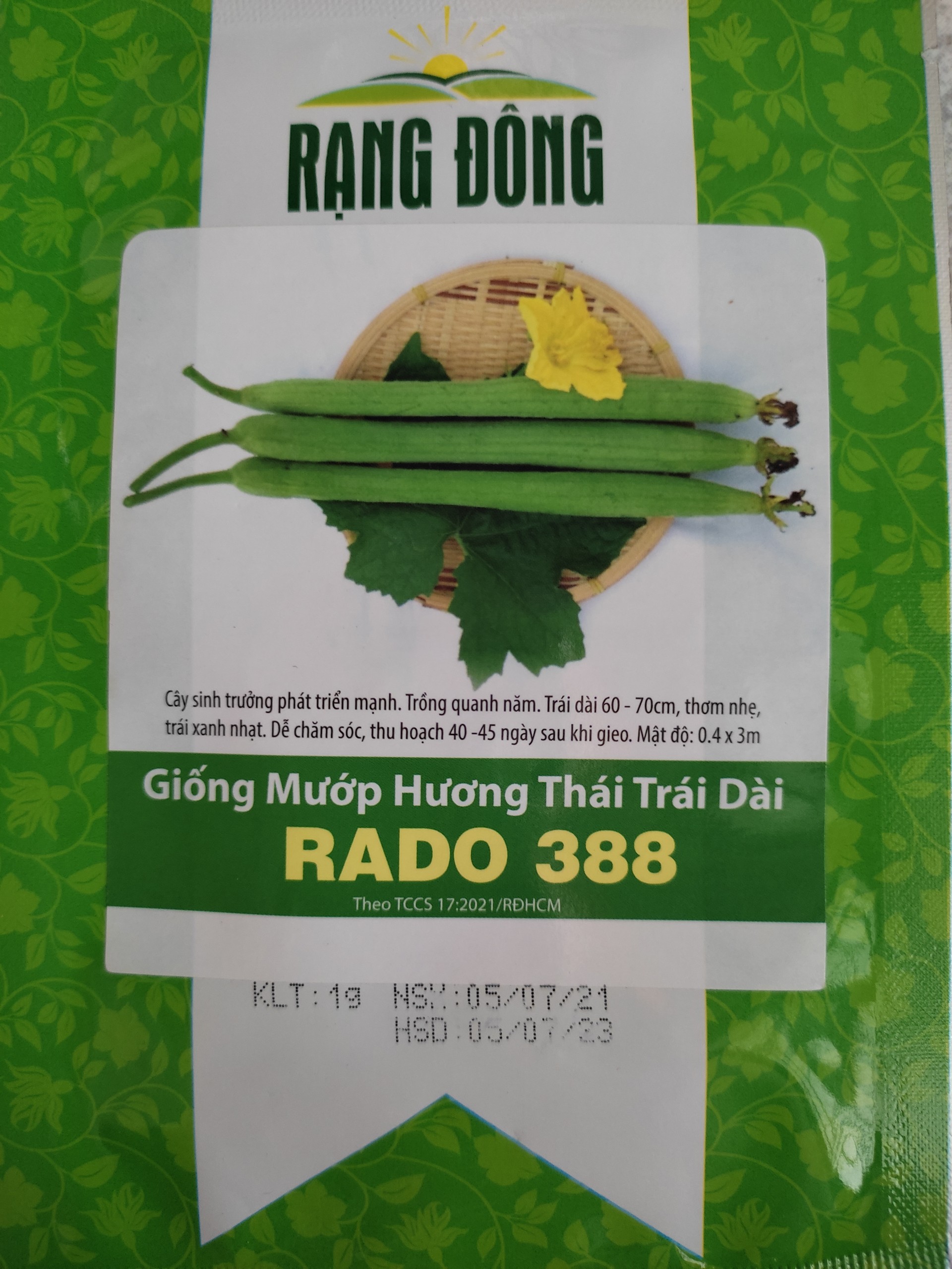 Hạt Giống Mướp Hương Thái Trái Dài Gói 1gr - RADO 388