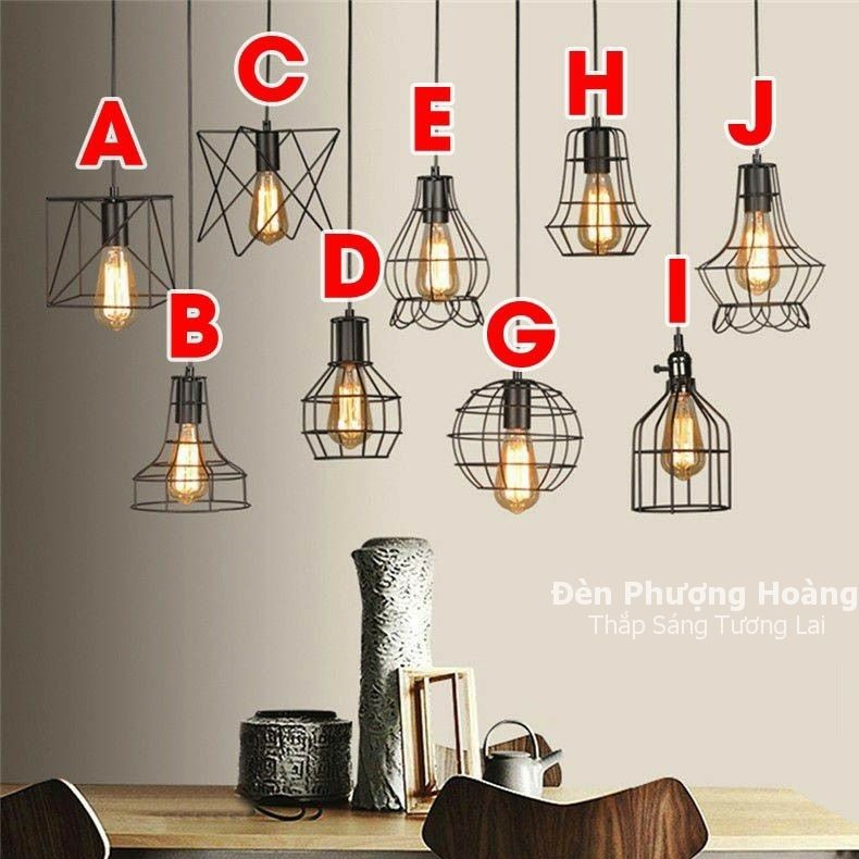 Đèn thả trang trí lồng sắt nhiều mẫu - Chưa gồm bóng