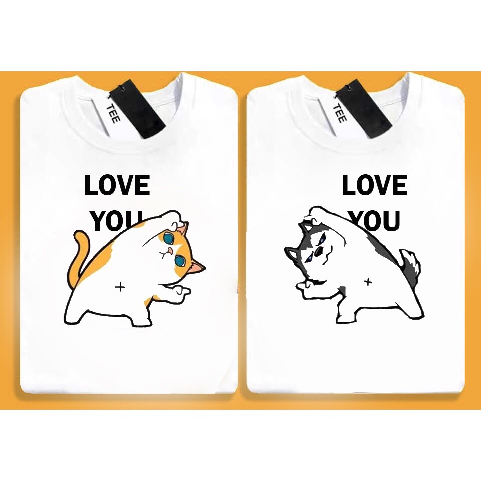 Áo đôi chó mèo love you,áo đôi chó mèo,áo đôi áo cặp hot