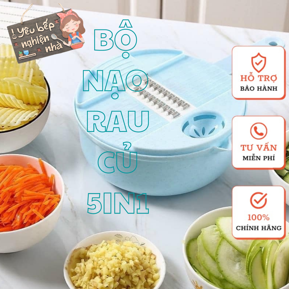 Bộ nạo cắt rau củ quả thông minh tiện lợi nhiều lưỡi nạo đa chức năng 5 in 1
