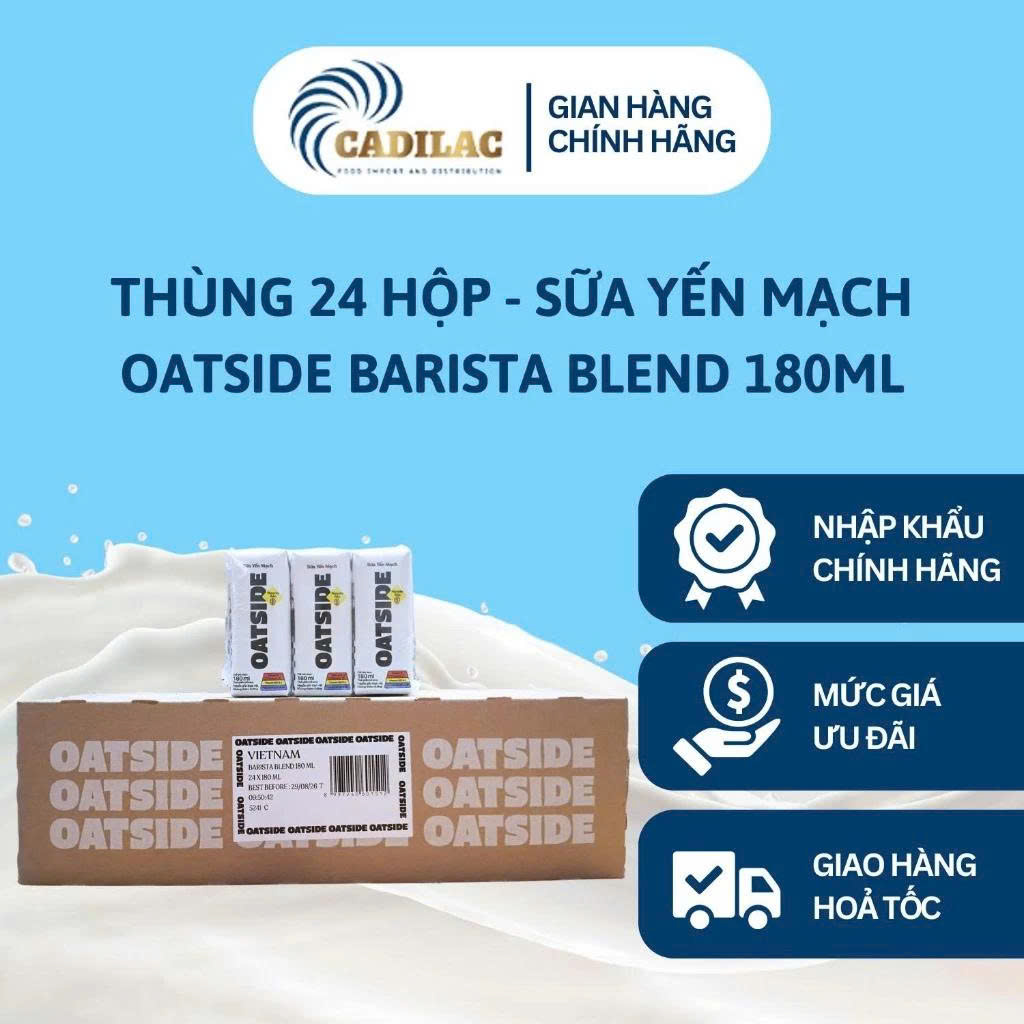 THÙNG 24 HỘP - Sữa yến mạch OATSIDE BARISTA BLEND 180ML