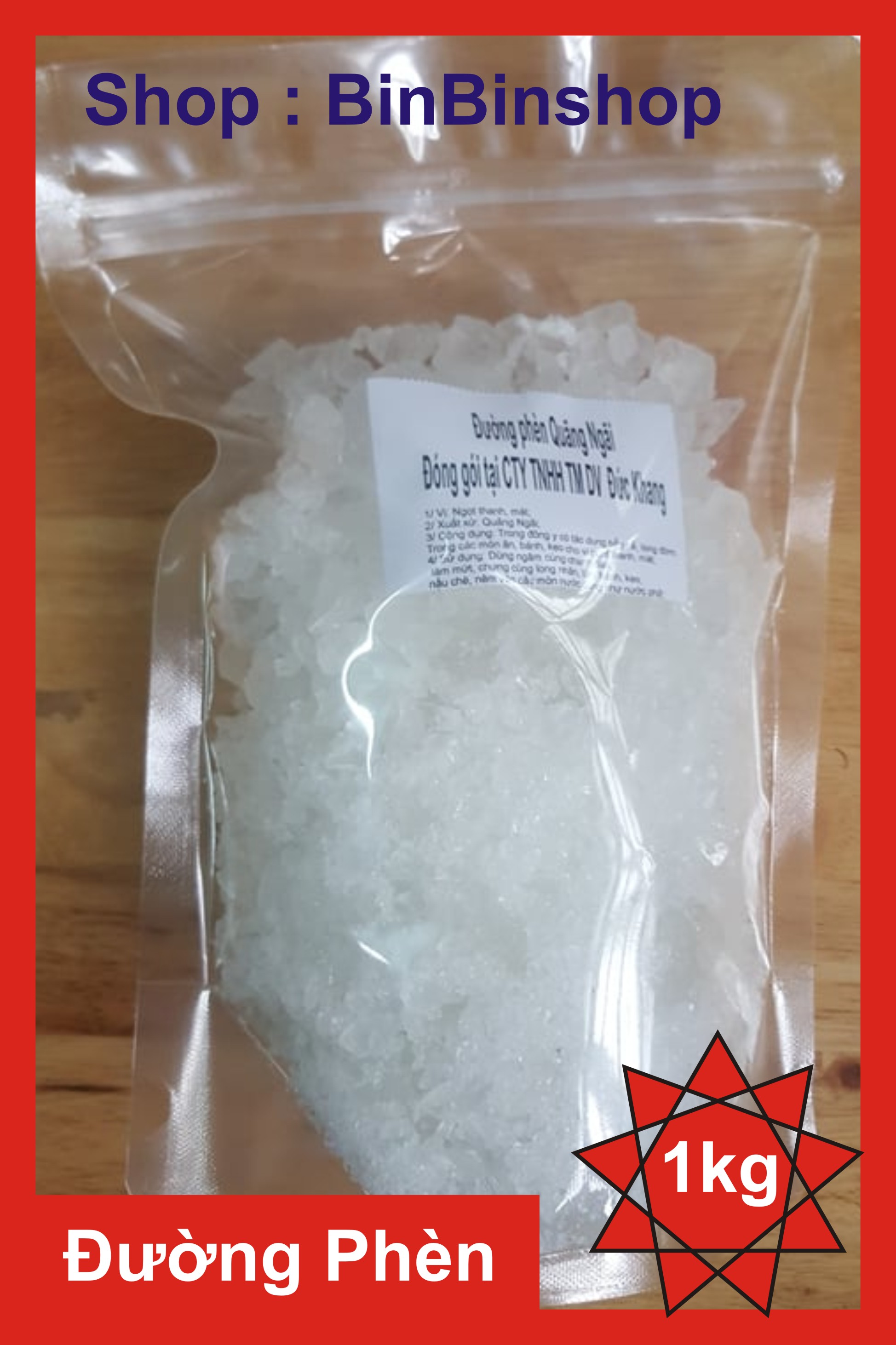 [Bình Ổn Giá] Đường phèn Quãng Ngãi gói 1 kg