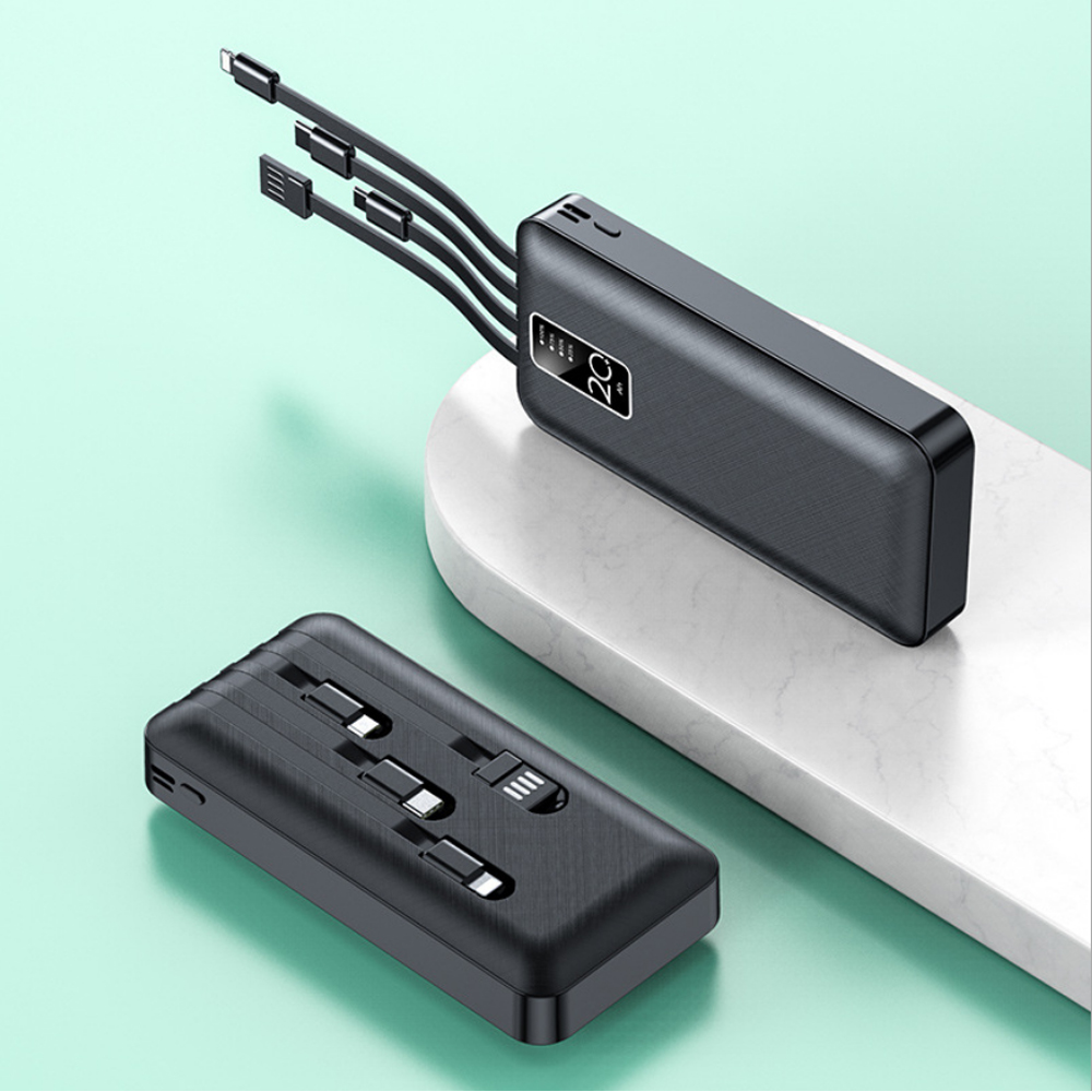 Sạc dự phòng YM-20000 mAh, pin sạc dự phòng tích hợp 4 chân sạc đa năng phù hợp cho tất cả các dòng điện thoại- Phân phối tại Tech 361