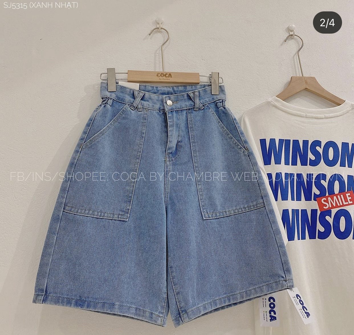 💧quần jeans ngố lưng cao túi đắp x