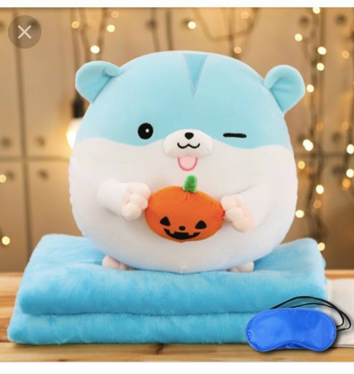 Gấu bông kèm chăn bộ chăn gối văn phòng , gối ôm nằm kèm chăn tiện lợi cho các bé yêu