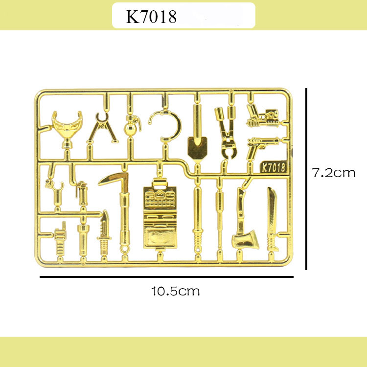 Vỉ phụ kiện K7018 mạ vàng phụ kiện quân sự cho minifigures