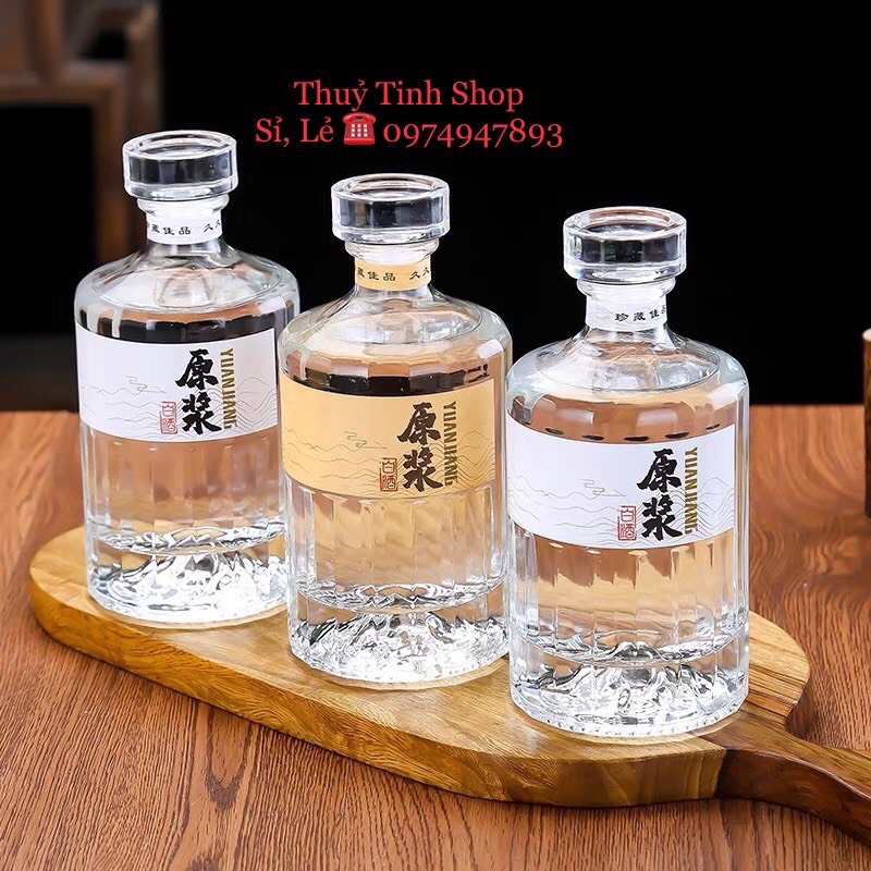Chai, bình đựng rươu thủy tinh đẹp cao cấp 500ml. mẫu hibiki