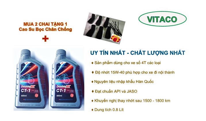 Giá sốc 2 chai kèm quà tặng - nhớt xe số hàn quốc cao cấp doublex ct1 - 15w40 - 0.8l