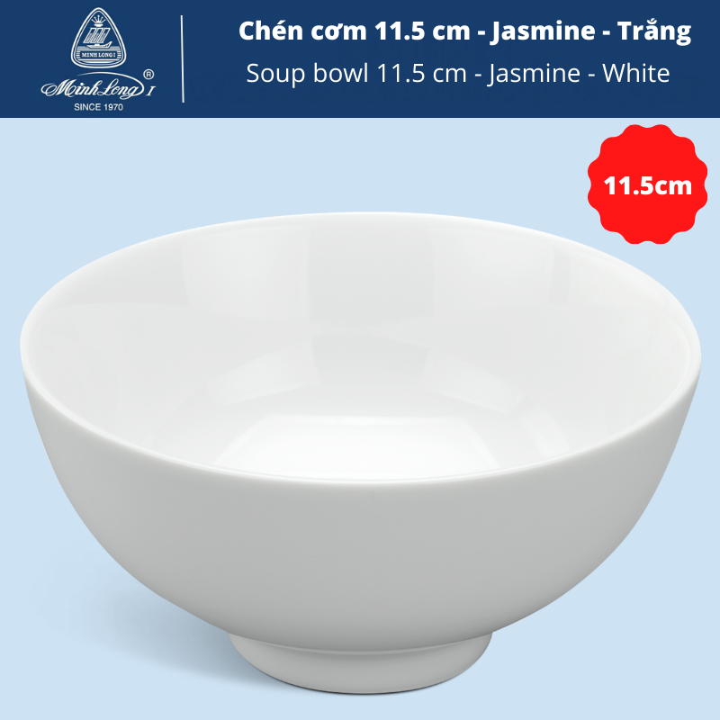 Chén cơm 11.5 cm - jasmine - trắng