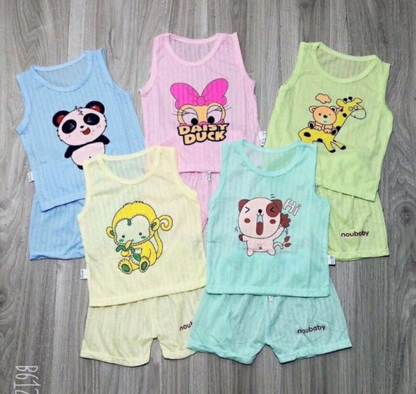 SIÊU RẺ - Bộ sát nách cotton giấy noubaby cho bé trai bé gái