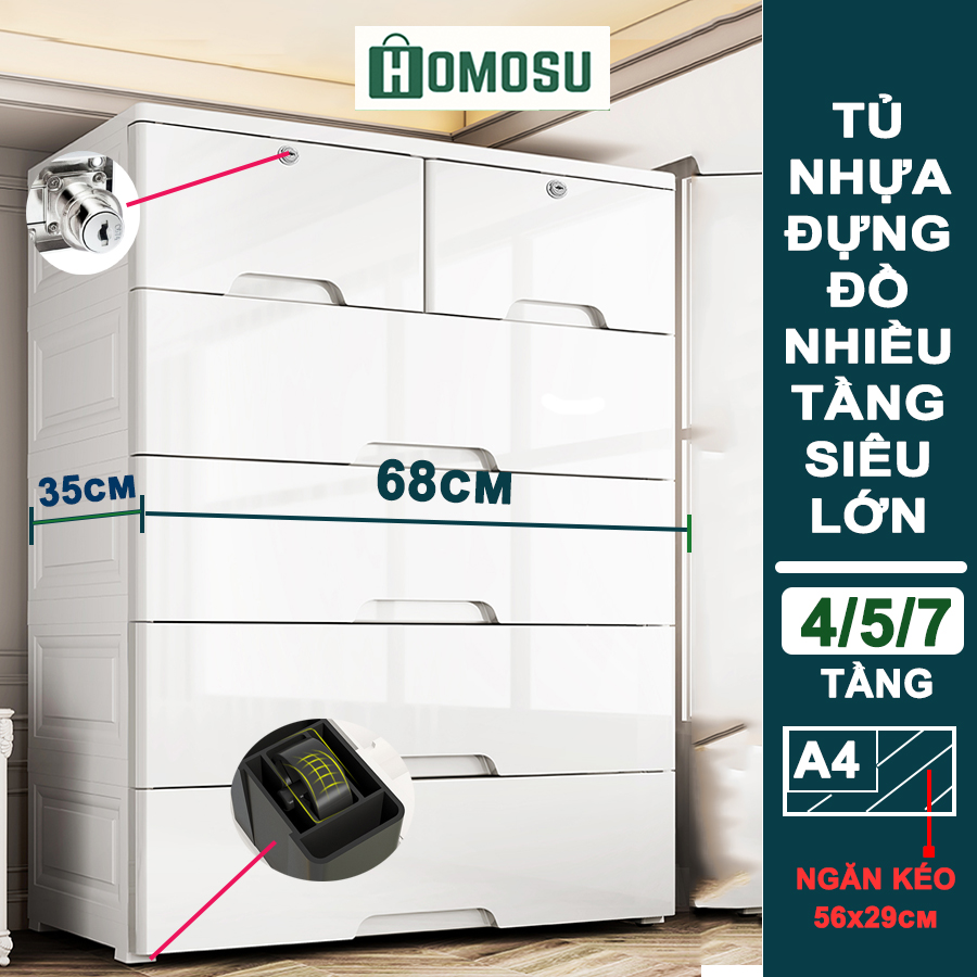 Tủ nhựa đựng đồ dạng ngăn kéo, tủ nhựa có khóa bảo vệ đồ đạc tun-012