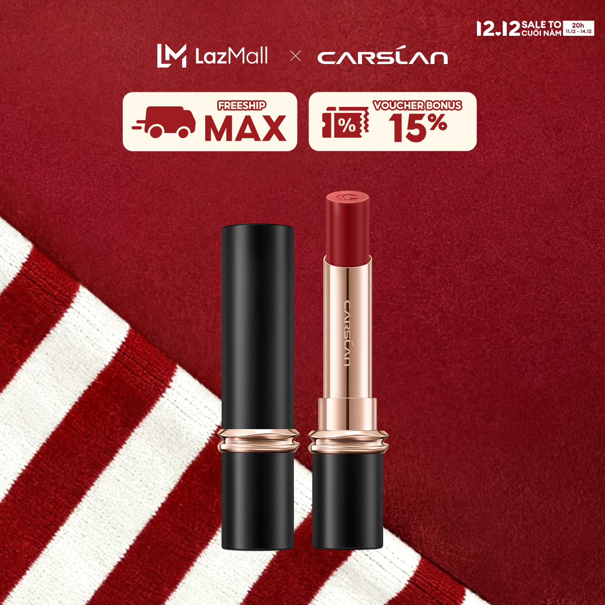 ĐỘC QUYỀN 11 20pm - 14.12|VOUCHER+QUÀ TẶNG Son lì CARSLAN Mist Kiss 3.2g mịn nhẹ trang điểm môi lâu trôi