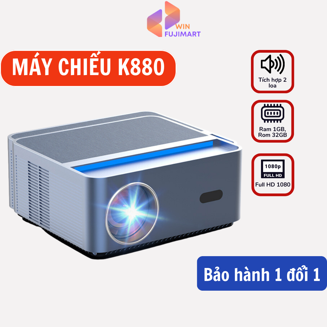 Máy Chiếu Mini 4K K880, Chính Hãng KAW, Độ Sáng Cao, Xem Phim, Giải Trí - BẢO HÀNH 12 THÁNG Giá  3,693,000 Đồng*Miễn phí vận chuyển