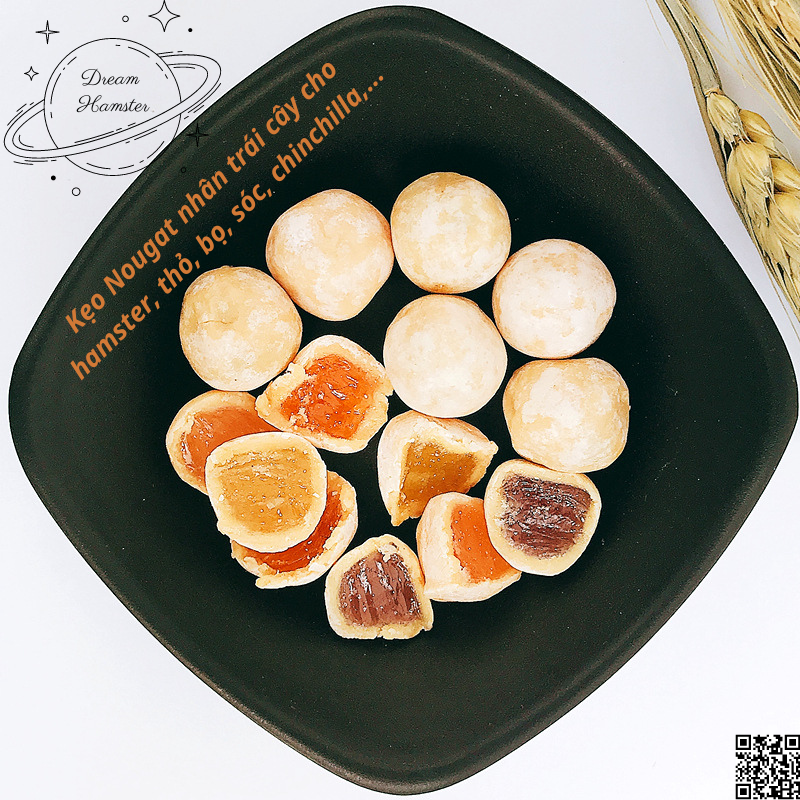 Kẹo Nougat nhân trái cây cho hamster và thú nhỏ khác