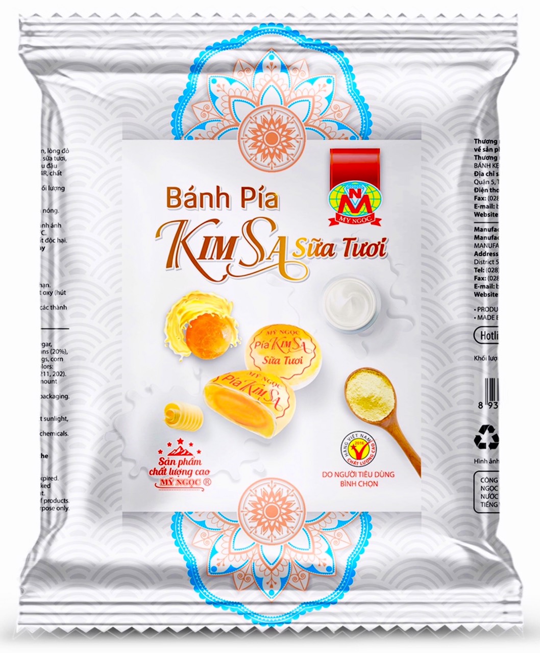 190g 2 Bánh pía KIM SA SỮA tươi, KHÔNG CÓ sầu riêng, mát mát ĐẬU XANH – béo béo SỮA TƯƠI – ngọt ngọt KHOAI LANG TƯƠI