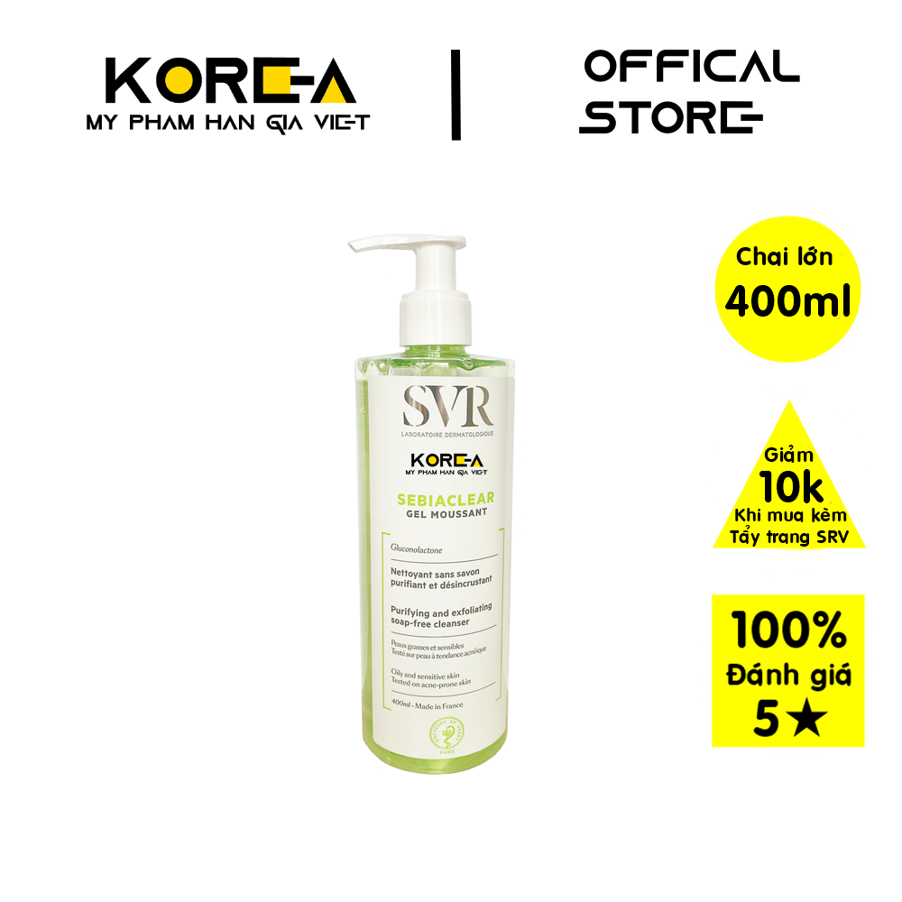 Sữa Rửa Mặt Cho Da Dầu Mụn, Nhạy Cảm SVR Sebiaclear 400ml