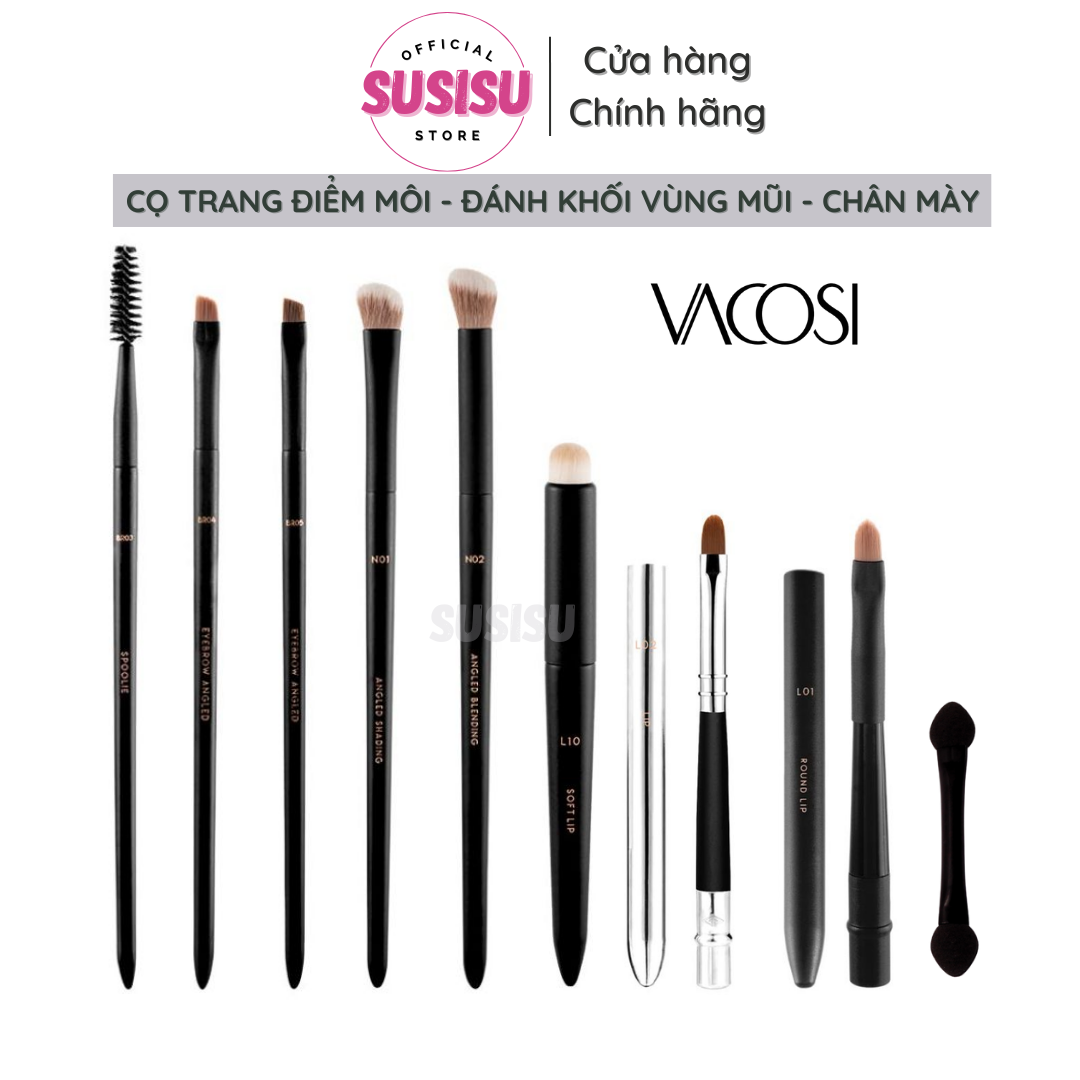 Cọ môi trang điểm mắt môi chuyên nghiệp vacosi db01 cọ môi 2 đầu/lp02 cọ đẩy retractable professional/cọ trang điểm môi - đánh khối vùng mũi - chân mày