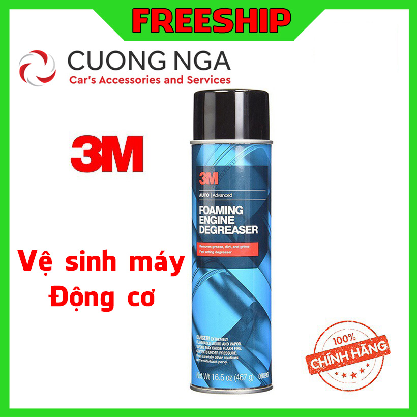 Dung dịch vệ sinh buồng đốt ô tô - chai xịt rửa khoang máy ô tô 3M Foaming Engine Degreaser 467g - Hàng Nhập