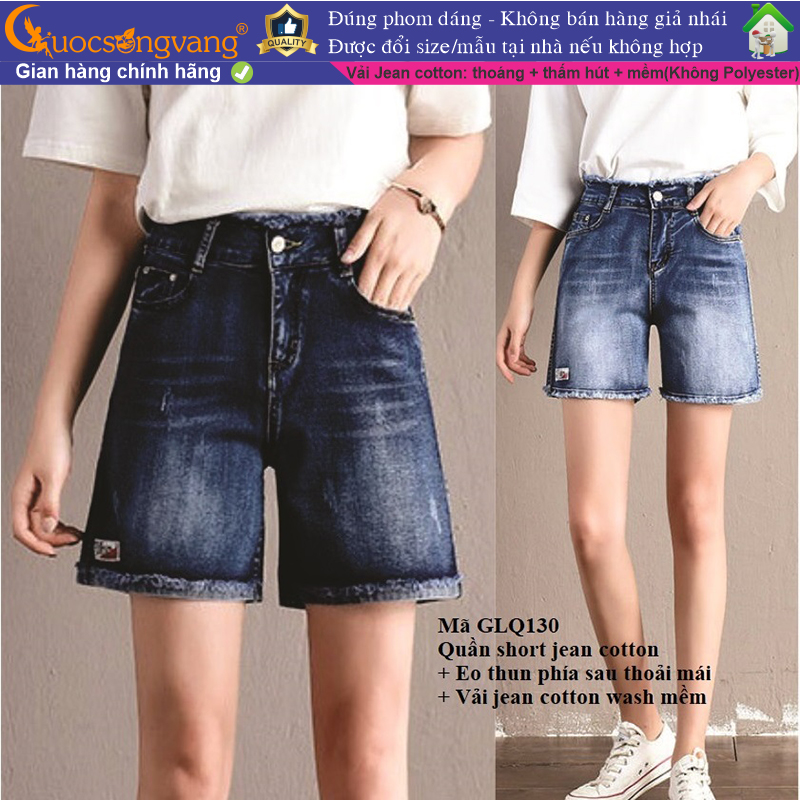 Quần đùi nữ đẹp jean cotton Quần short jean nữ wash mềm GLQ130 Cuocsongvang