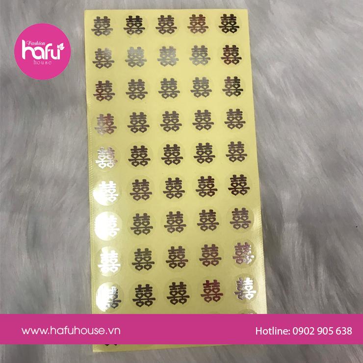 DECAL 50 CHỮ HỶ DÁN TRÁI CÂY MÂM QUẢ ĐÁM CƯỚI M16 HAFU HOUSE