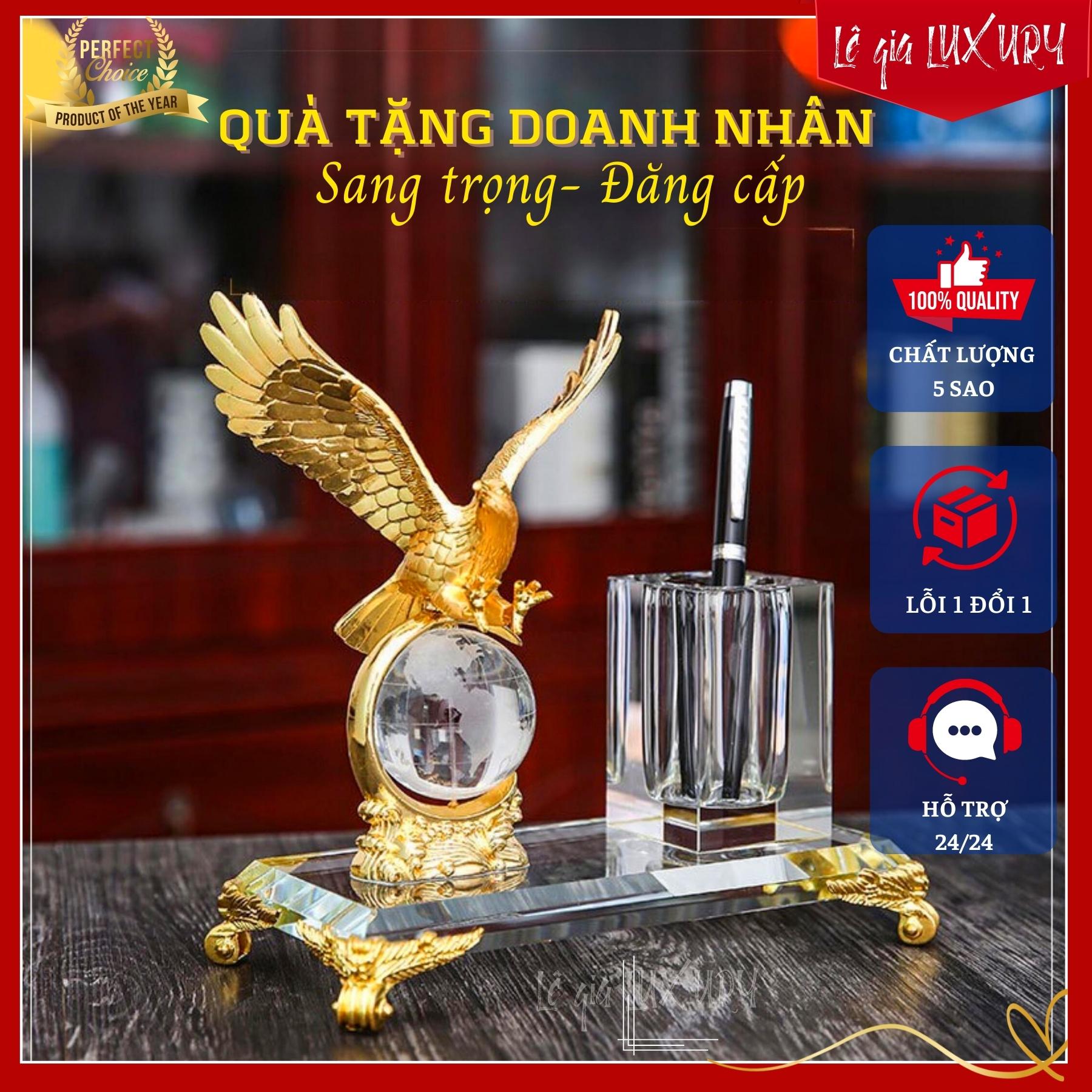 Hộp đựng bút đại bàng, hộp đựng bút doanh nhân, hộp đựng bút pha lê cao cấp, quà tặng doanh nhân, hộp đựng bút tân cổ điển- db01