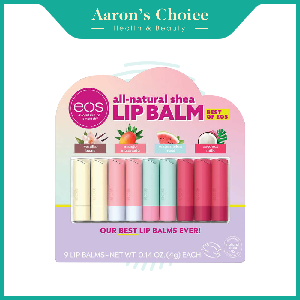 Son dưỡng môi eos lip balm all natural shea - eos - aaron's choice