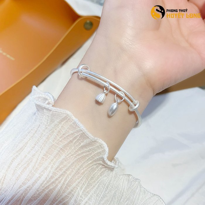 Lắc Tay Bạc Nữ 925 Phong Cách Hàn Quốc Mã LBN006, Lắc Bạc Nữ s925 Cao Cấp Thời Trang, Lắc Tay Nữ Tặng Hộp Gỗ