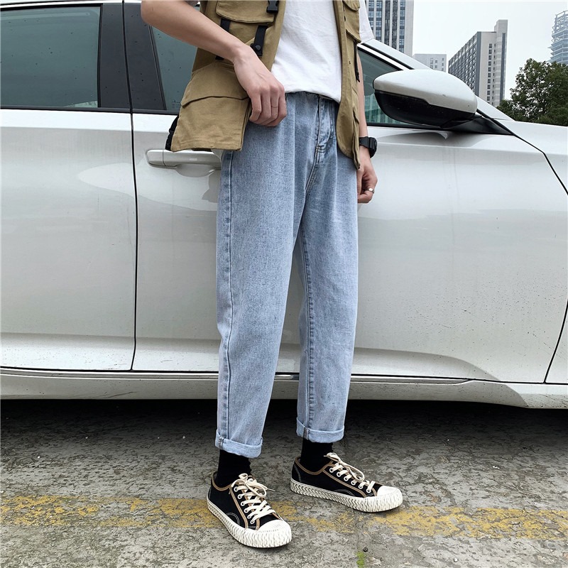 Quần Jean Nam Baggy Nam Phong Cách - Baggy Trơn Hàn Quốc. Jean dày dặn phong cách - cá tính