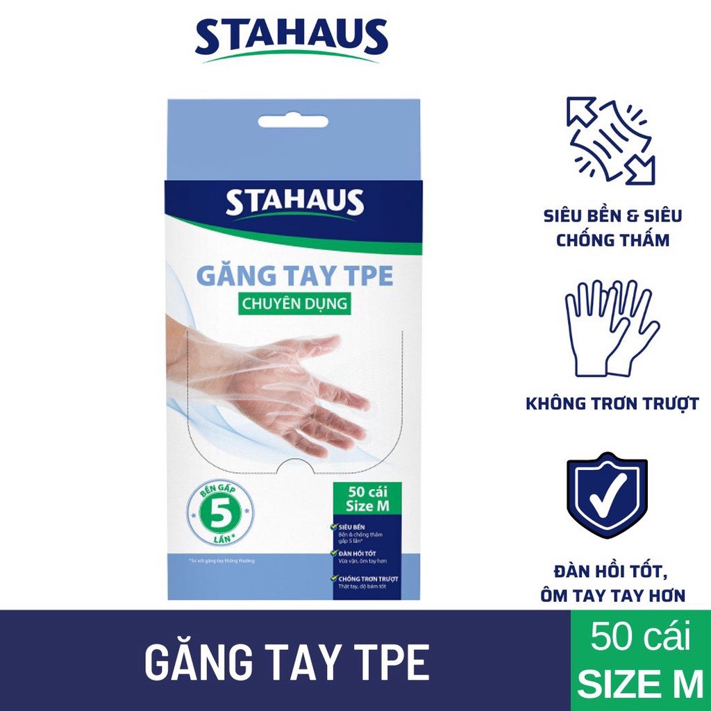 Găng tay TPE siêu dai, không thấm nước STAHAUS size M
