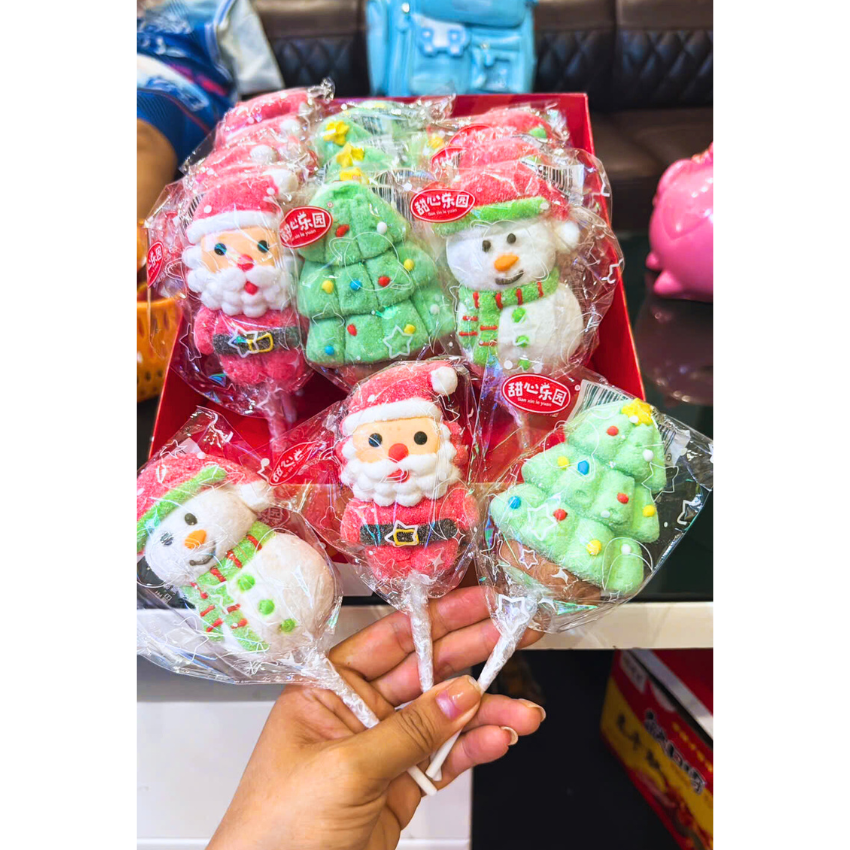Combo 6 Cây Kẹo Dẻo Noel, Giáng Sinh Cây Thông, Người Tuyết K92 - Ăn Vặt BeeGin