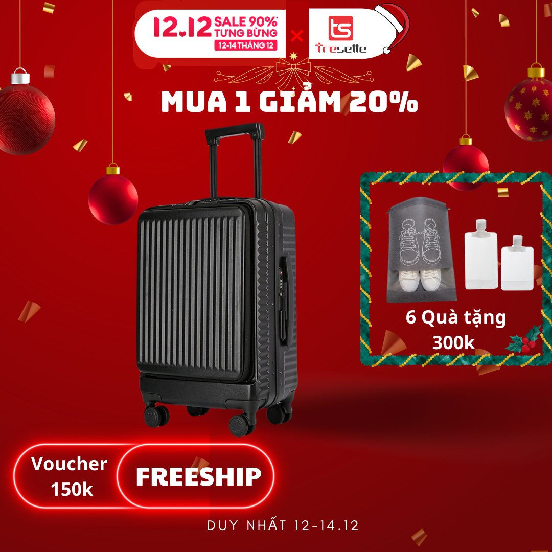 FREESHIP TOÀN QUỐC Vali khóa sập cao cấp nhập khẩu Hàn Quốc Tresette 2908 Có Ngăn Đựng Latop Sang Trọng Cổng Sạc USB CAO CẤP