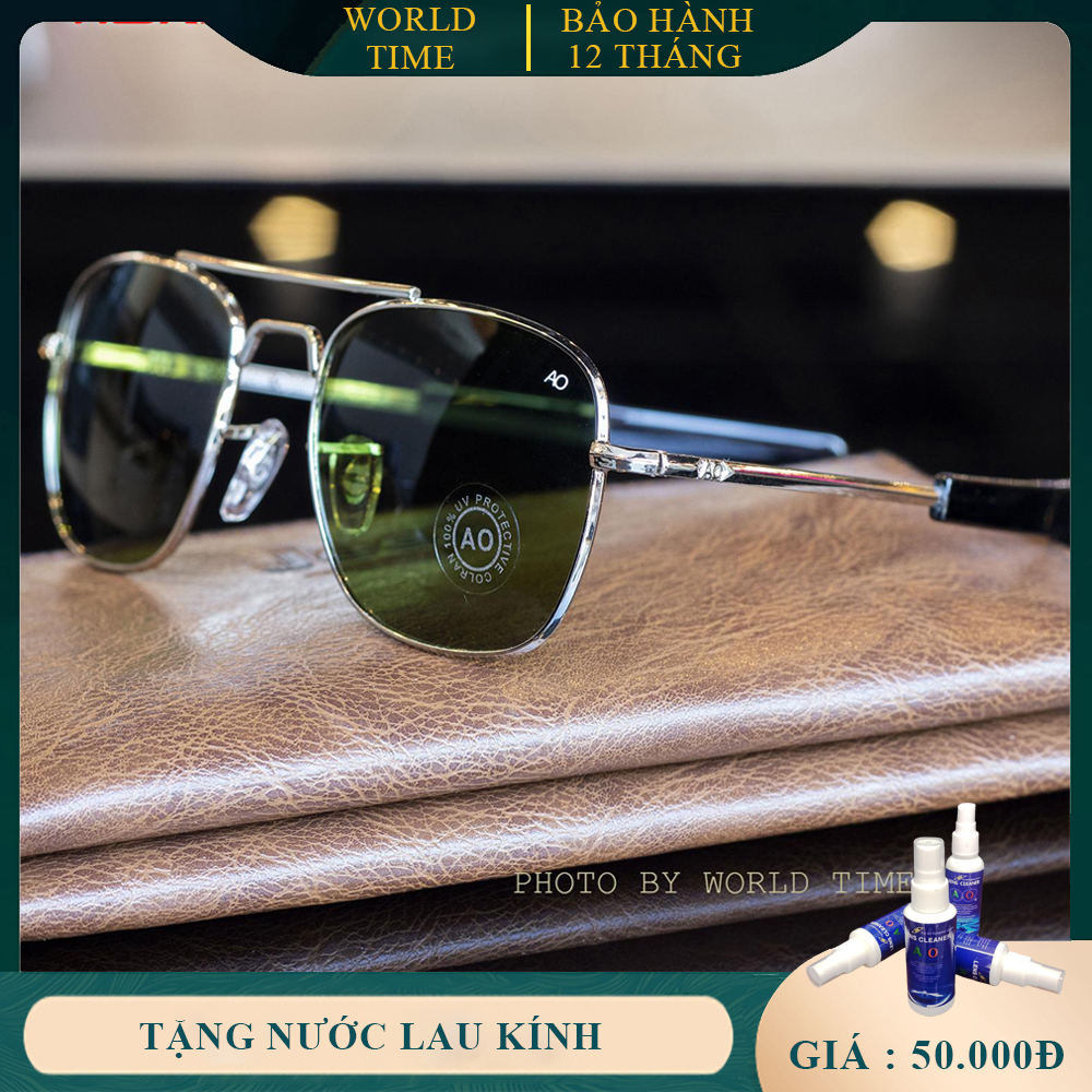 Kính Mát Nam Cao Cấp AO3839 Full Box, Khăn lau,  Thẻ BH 12 Tháng, Tròng Polarized Chống Chói, Chống Loá