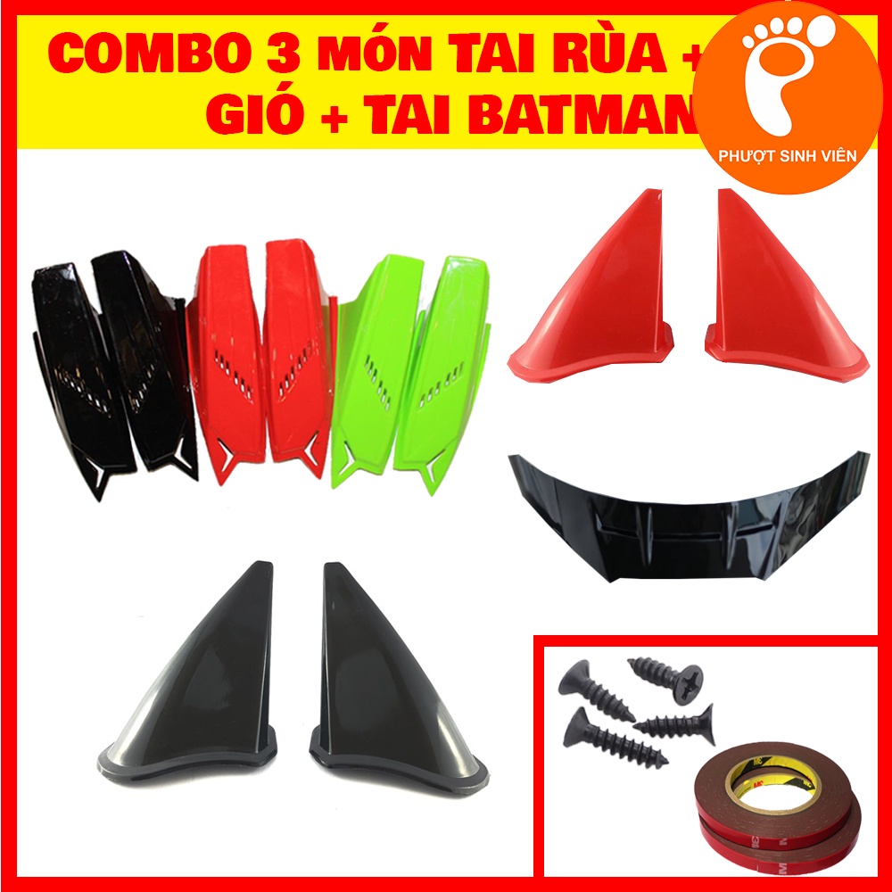 Combo 3 món phụ kiện gắn nón bảo hiểm