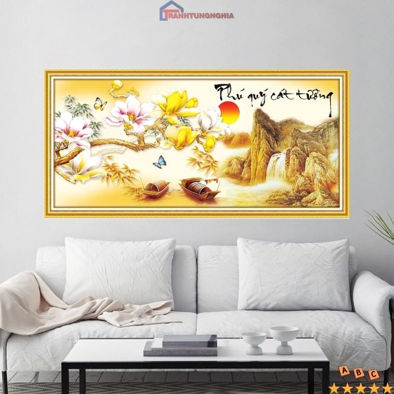 Tranh đính đá vs347 y8237 df121 lg1395 , tranh thêu chữ thập phú quý cát tường tuyệt đẹp 222950 223208