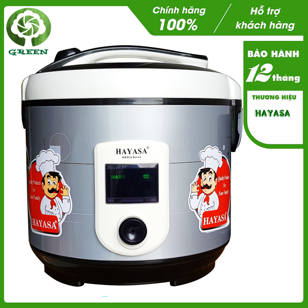 Nồi cơm điện hayasa ha-186 lồng niêu dung tích 1.8l, công suất 700w, bảo hành 12 tháng