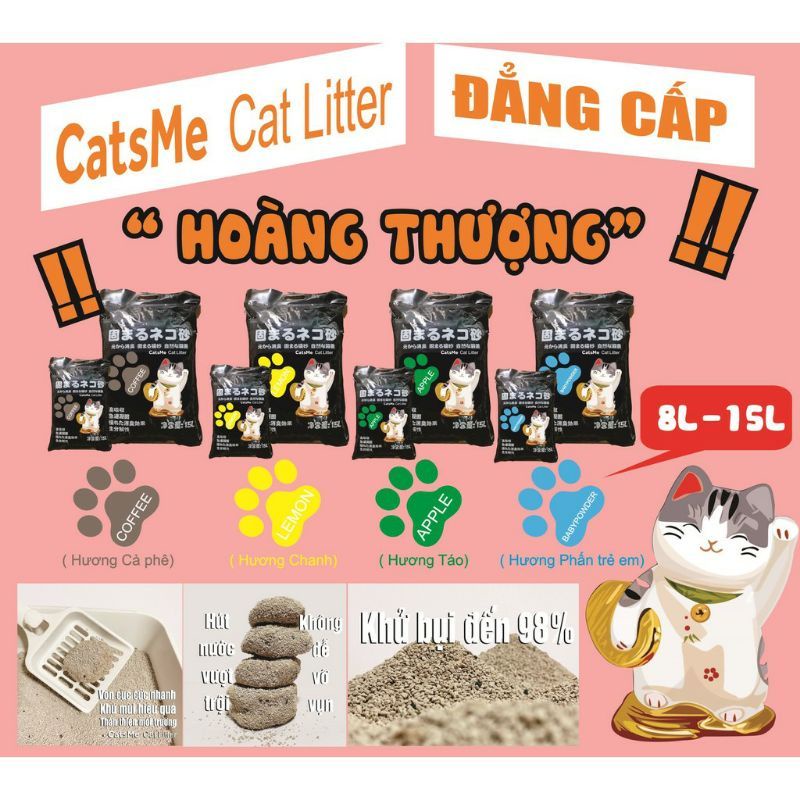 Cát nhật litter 8l siêu vón cục dành cho chó mèo
