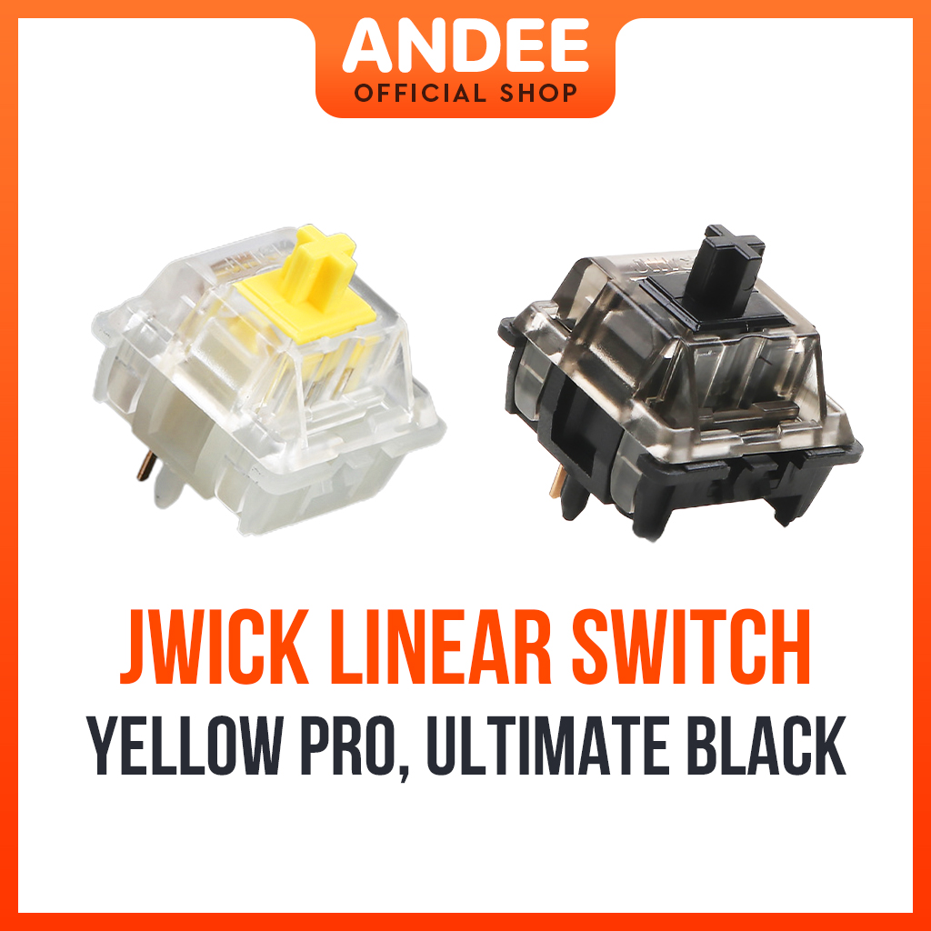 Jwick Yellow Pro Ultimate Black switch công tắc tuyến tính thay thế cho bàn phím cơ 5 pin có lube sẵn