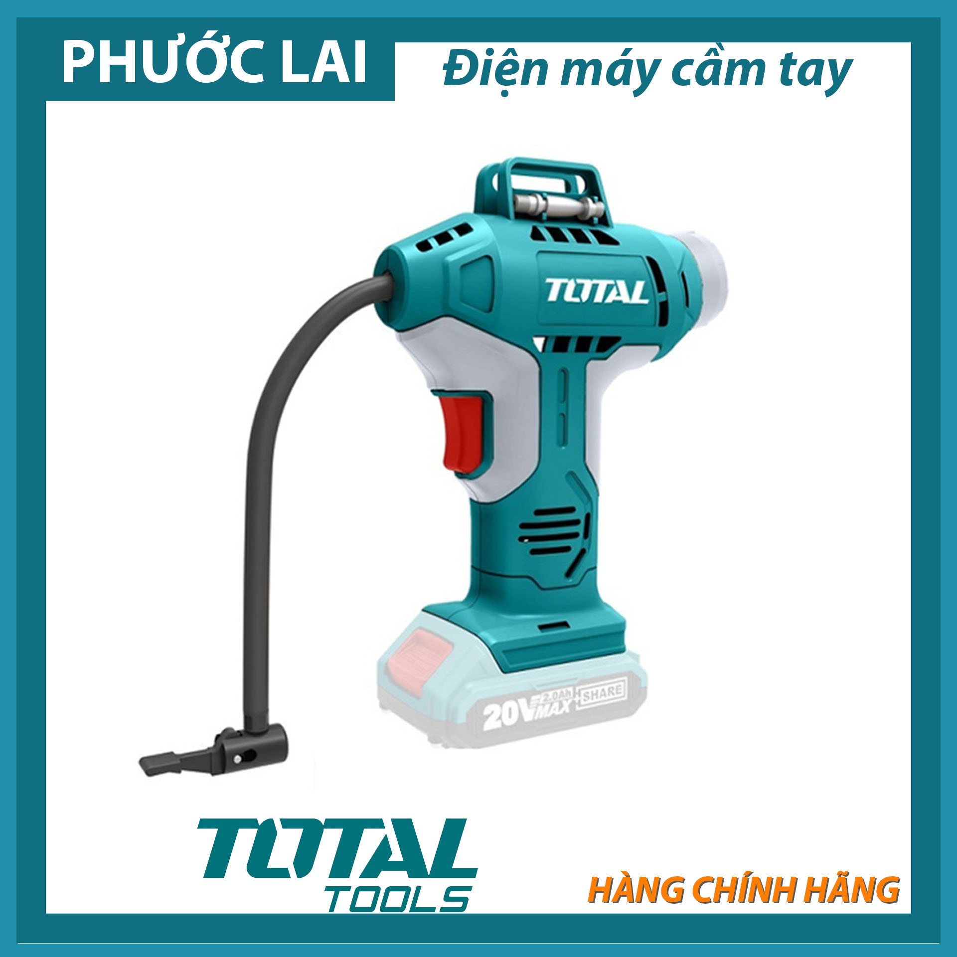 Máy bơm hơi cầm tay dùng pin 20V Total TACLI2001