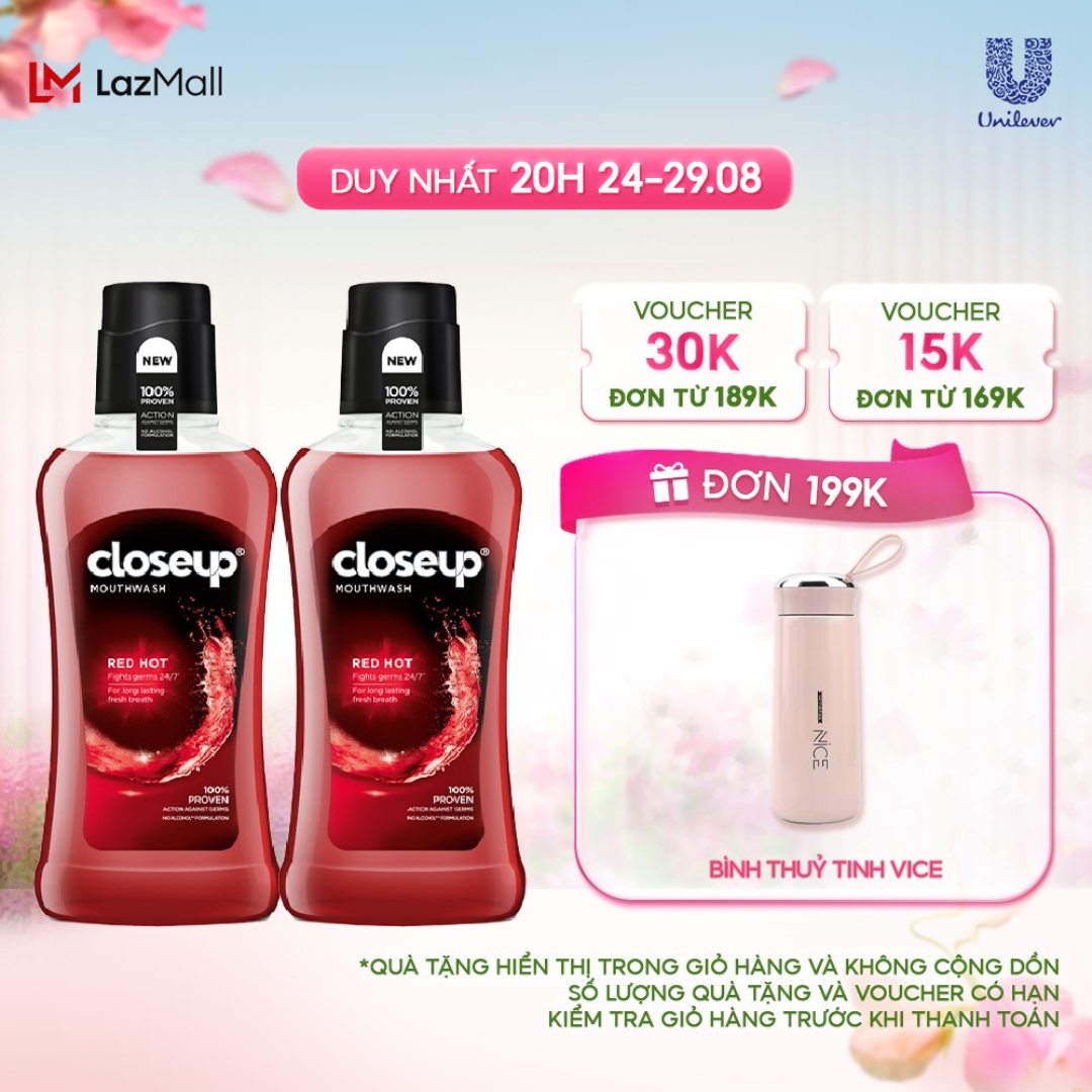 Combo 2 nước súc miệng CloseUp Red Hot (500mlx2)