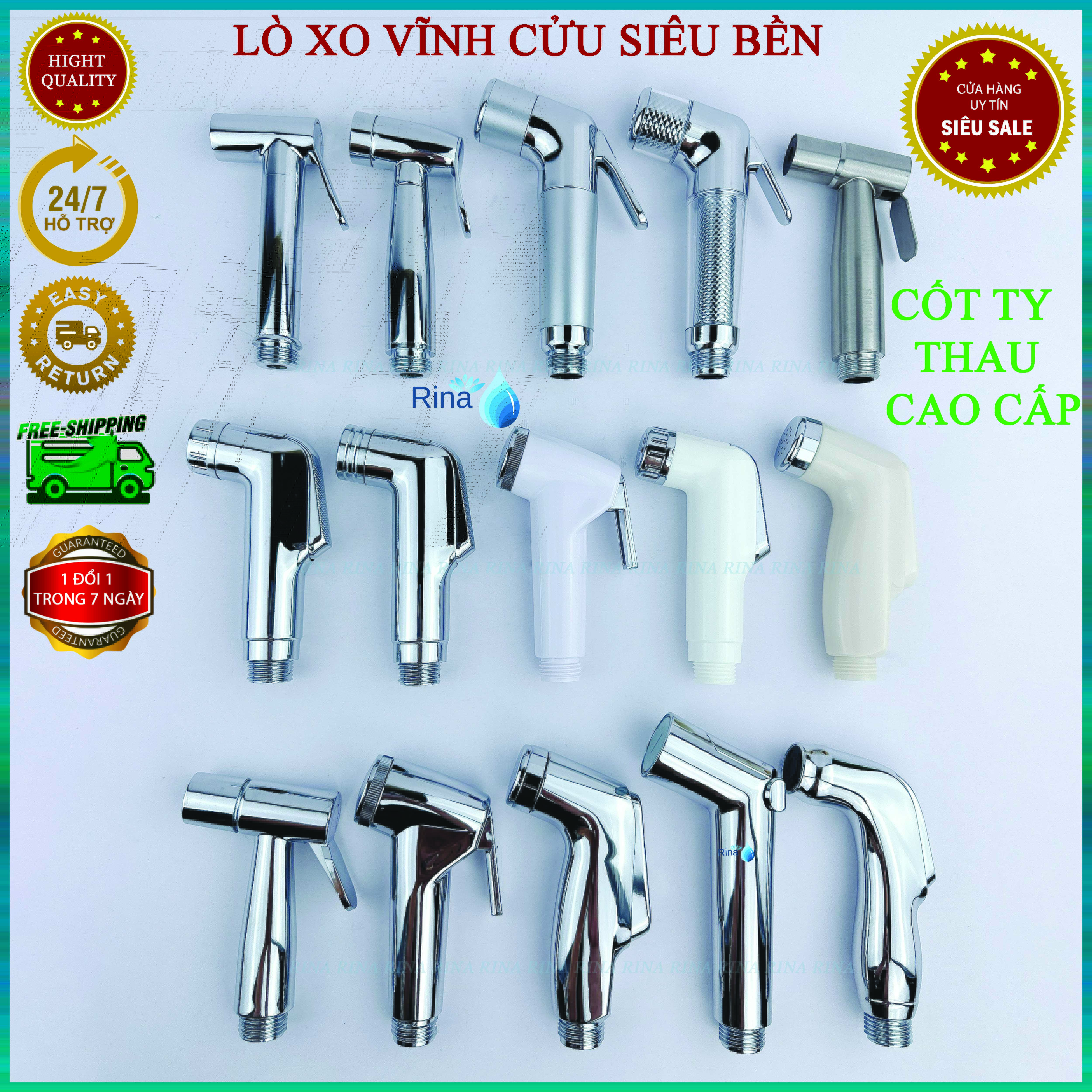 Đầu Vòi Xịt Vệ Sinh Các Loại Mẫu Mới Đa Dạng 2023 Đầu Xịt Vệ Sinh Vòi Xịt Vệ Sinh Bồn Cầu, vòi xịt vệ sinh Rina