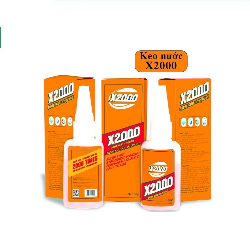 [HCM] Keo Dán X2000 Siêu Dính, Keo Dán Đa Năng Dán Tất Cả Vật Liệu Bằng Gỗ, Vải, Gốm Sứ, Nhựa An Toàn Với Da Tay (Dạng nước)