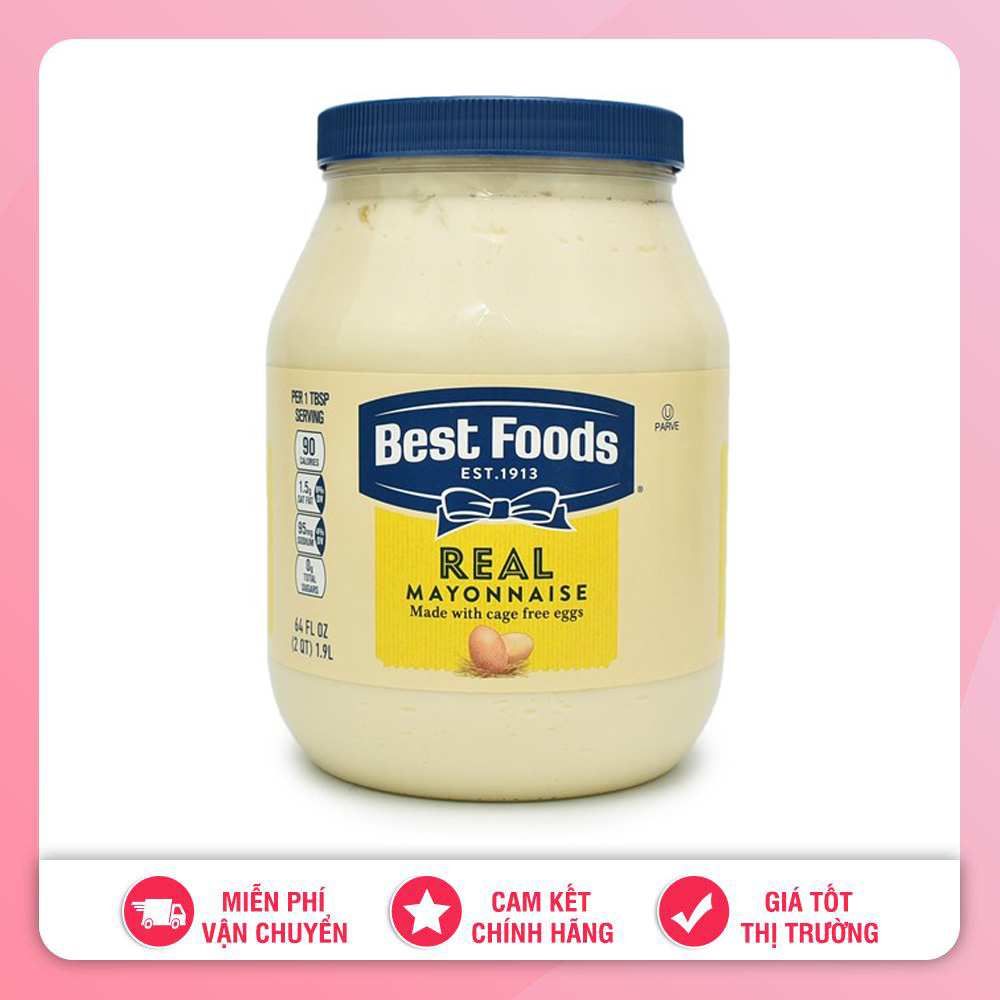 SỐT MAYONNAISE BEST FOOD REAL 1.9L MỸ [Date 12.2022]